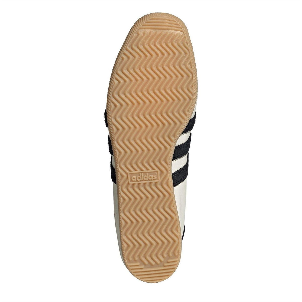 Adidas Originals sneakers outsole, gum rubber with zigzag tread pattern and black heel trim