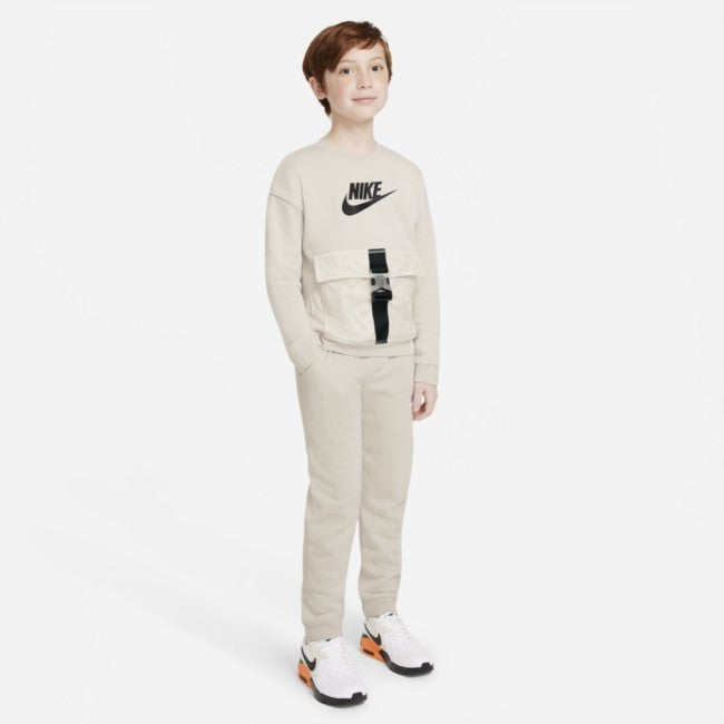 Nike Sweatshirt Kids  Desert Sand Long Sleeve Crew Neck Pullover GBO156