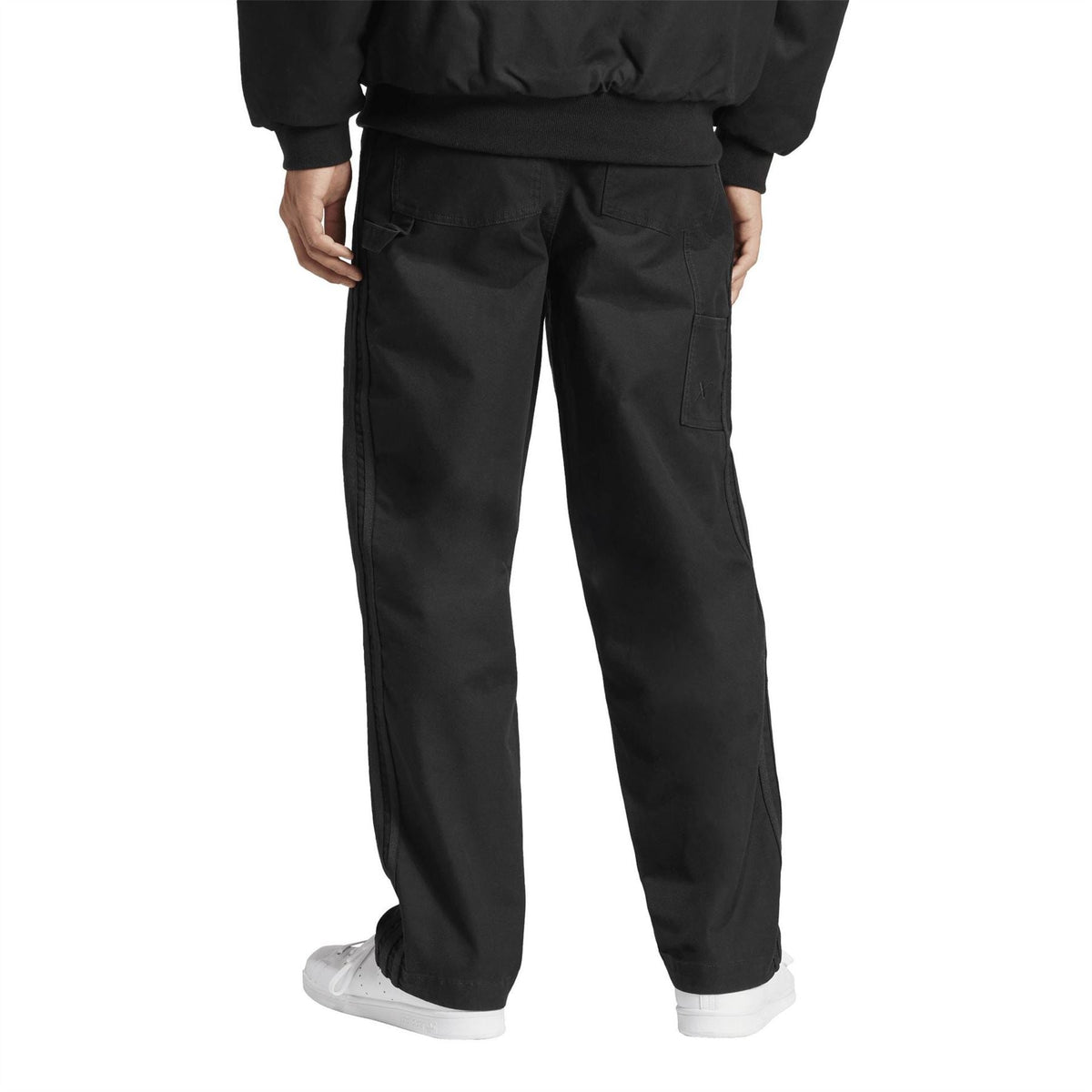adidas Originals 100T black pants with cuffed hem and side seam pockets