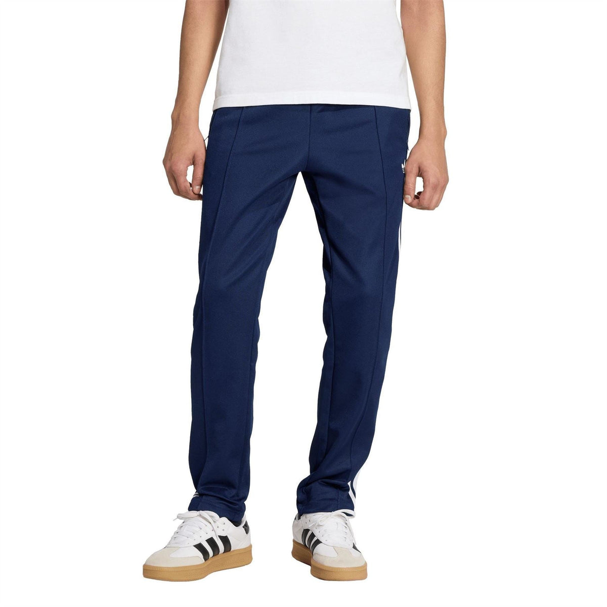 adidas Originals Beckenbauer slim track pants, navy with white side stripes