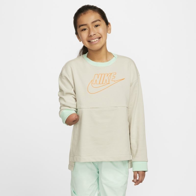 Nike U Flyease Play Sweatshirt Youth  Gray Crew Neck Long Sleeve GBO169