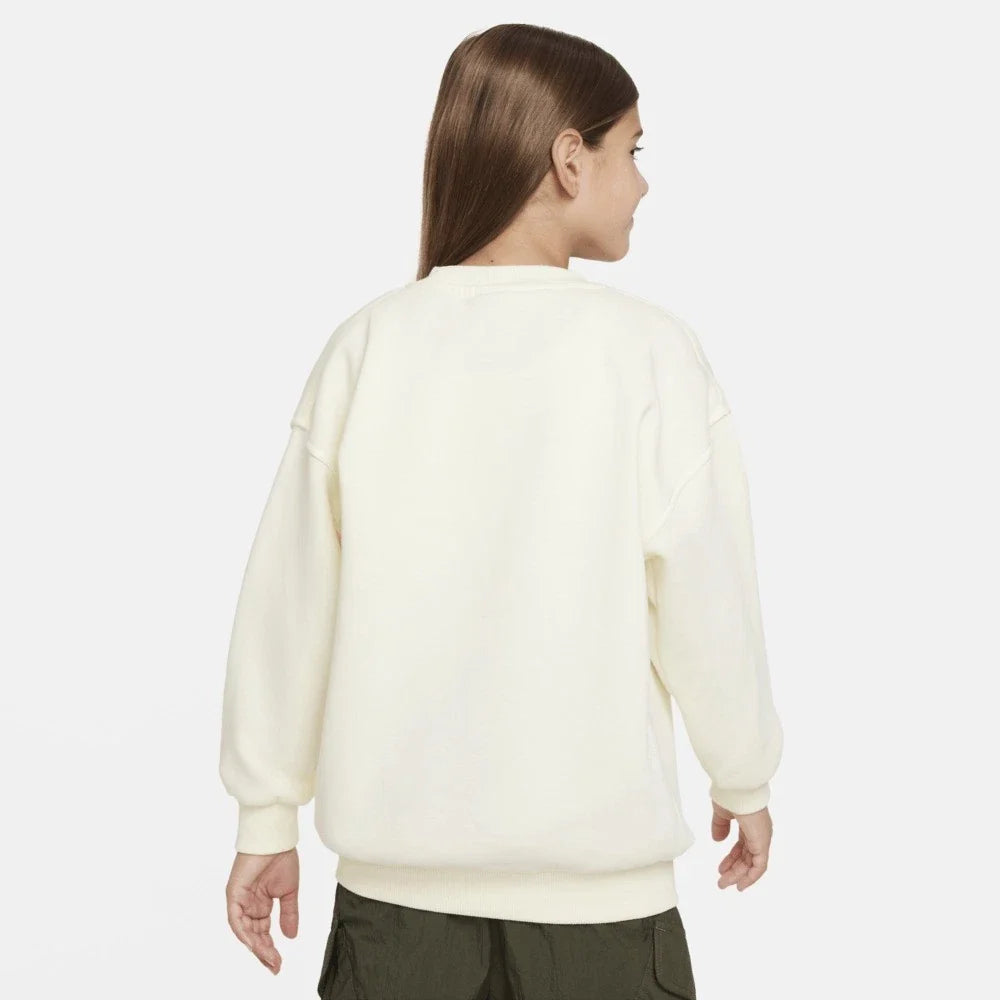 Kids Nike Sportswear Club Fleece FJ6161-113 Sweatshirt Ivory Active JAX114