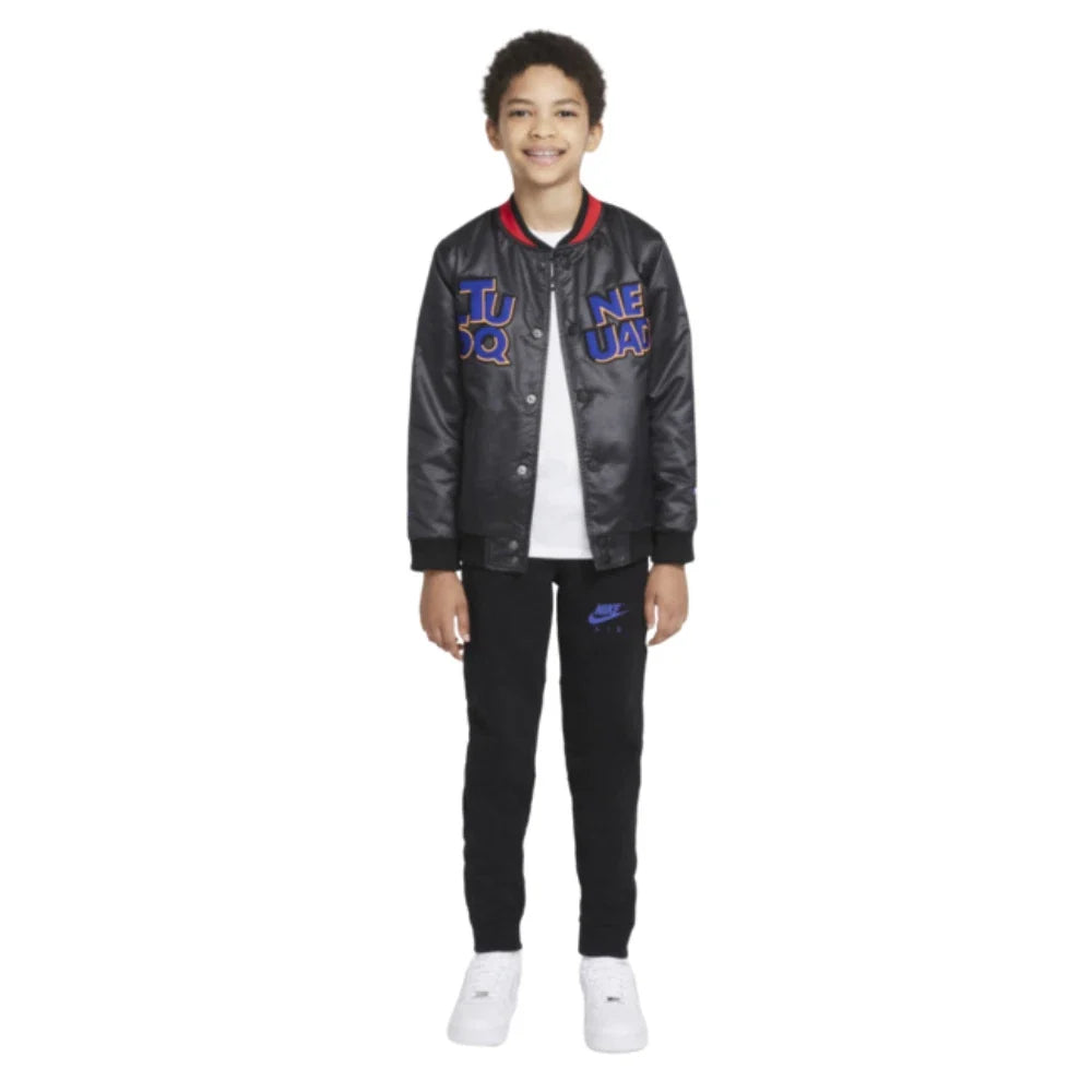 Nike Space Jam A New Legacy DM2981-010 Jacket Kids  Black Snap Front RED437