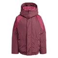 adidas Originals burgundy hooded relaxed-fit jacket with front zip and chest logo
