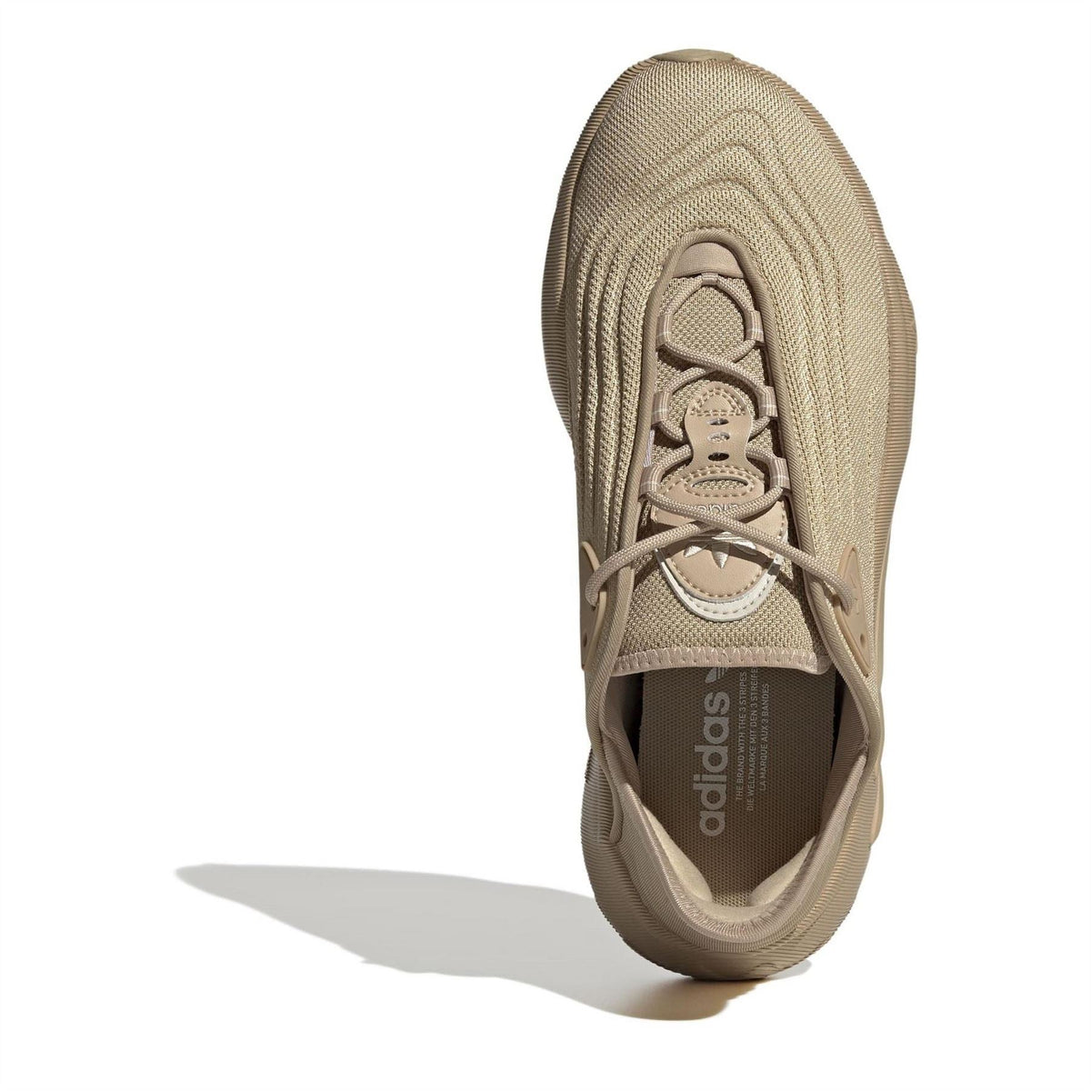 Beige low-top trainers, adidas logo inside and lace-up front
