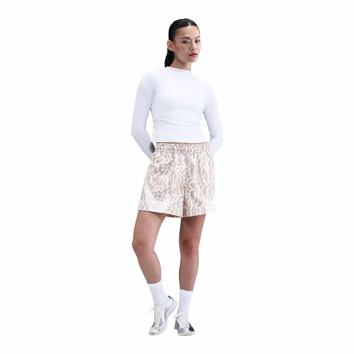 Womens W Nsw Trend Wvn Hbr Aop Short_College Grey/Sail