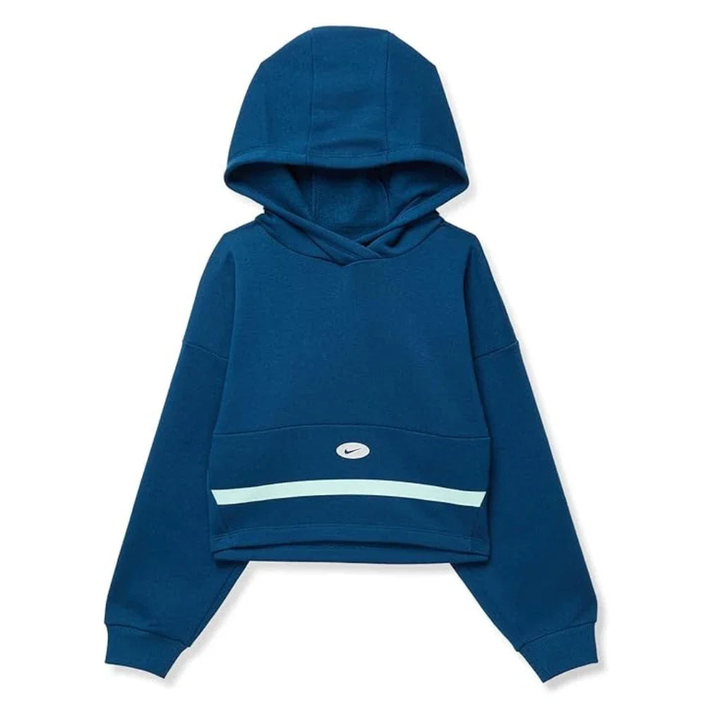 Nike NSW Icon Novelty Hoodie Girls Blue Mint Fleece Oversized Pullover RED440