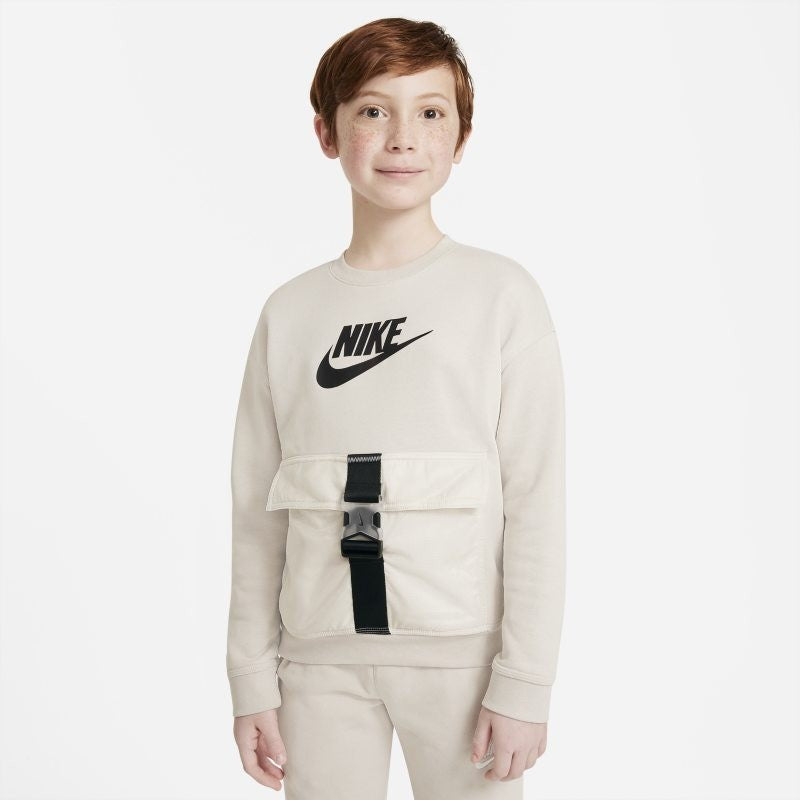 Nike Sweatshirt Kids  Desert Sand Long Sleeve Crew Neck Pullover GBO156