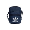 Navy festival bag with zipper top and adidas trefoil logo on front