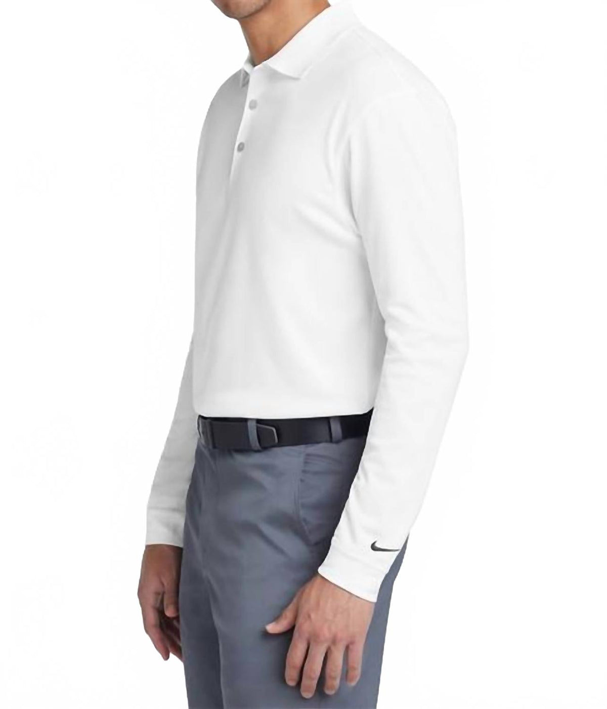 Long Sleeve Dri-Fit Stretch Tech Polo In White