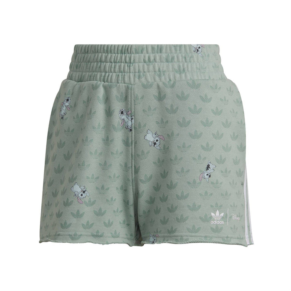 adidas Originals casual sweat shorts, mint green with allover print and elastic waistband