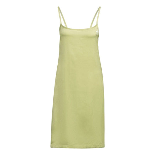 Pulse yellow square-neck midi slip dress with thin straps