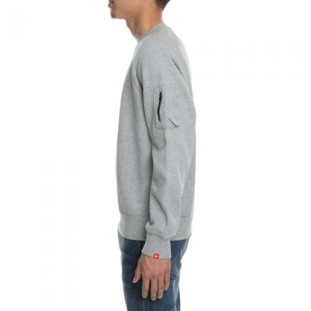 Men's Nike AW77 Fleece Crew Sweatshirt Grey/White 598701-063