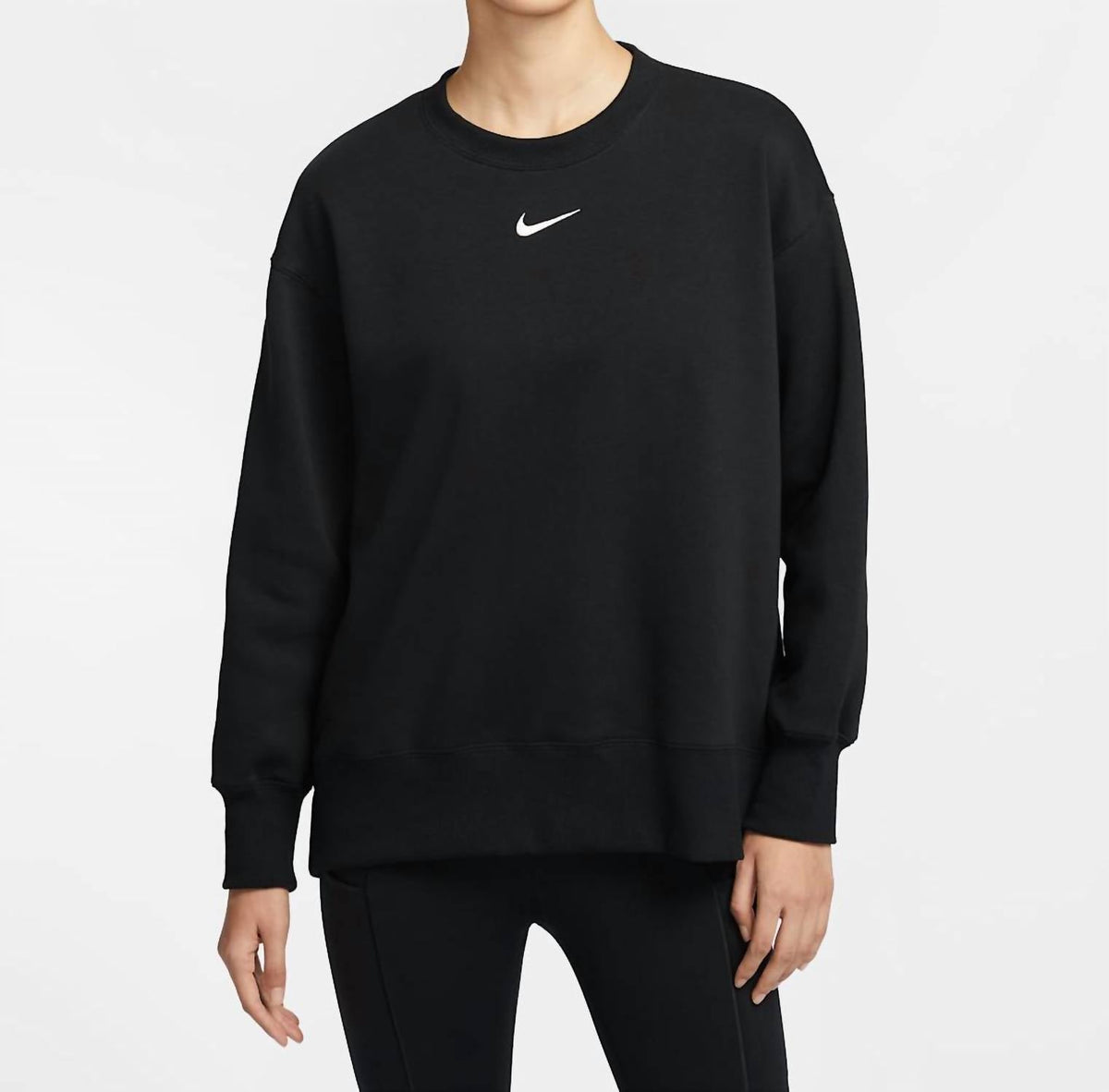 Phoenix Fleece Crew Sweatshirt In Black/white