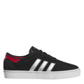 adidas Adiease trainers in black suede with white stripes and red side panel