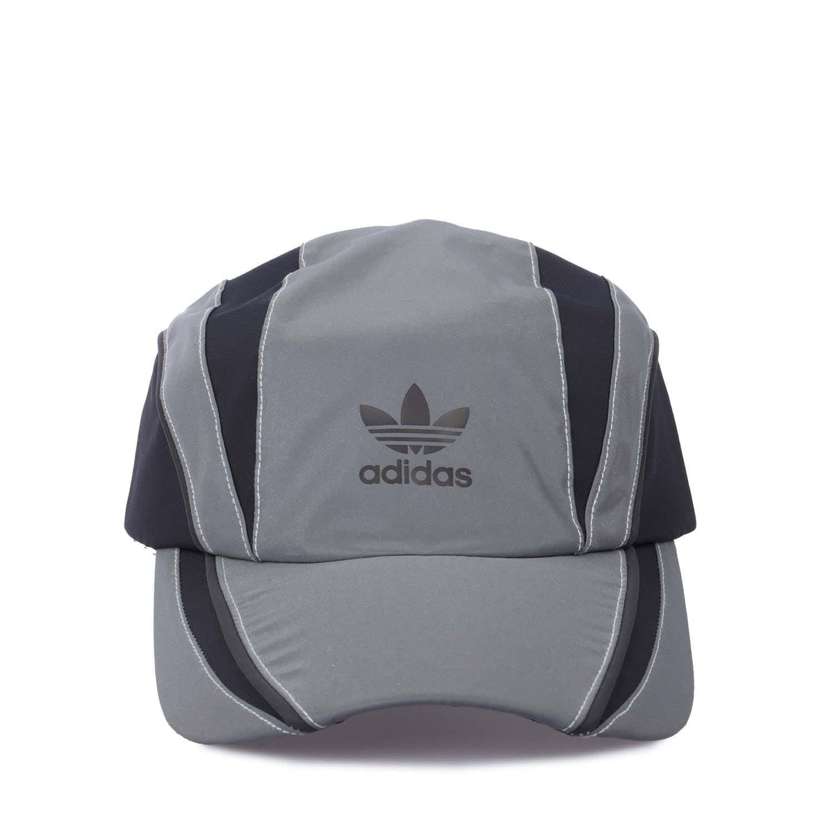 adidas Originals road cap in silver gray with black panels and logo