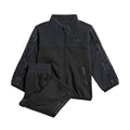 Infants polar fleece set with full-zip jacket and straight-leg pants, dark grey