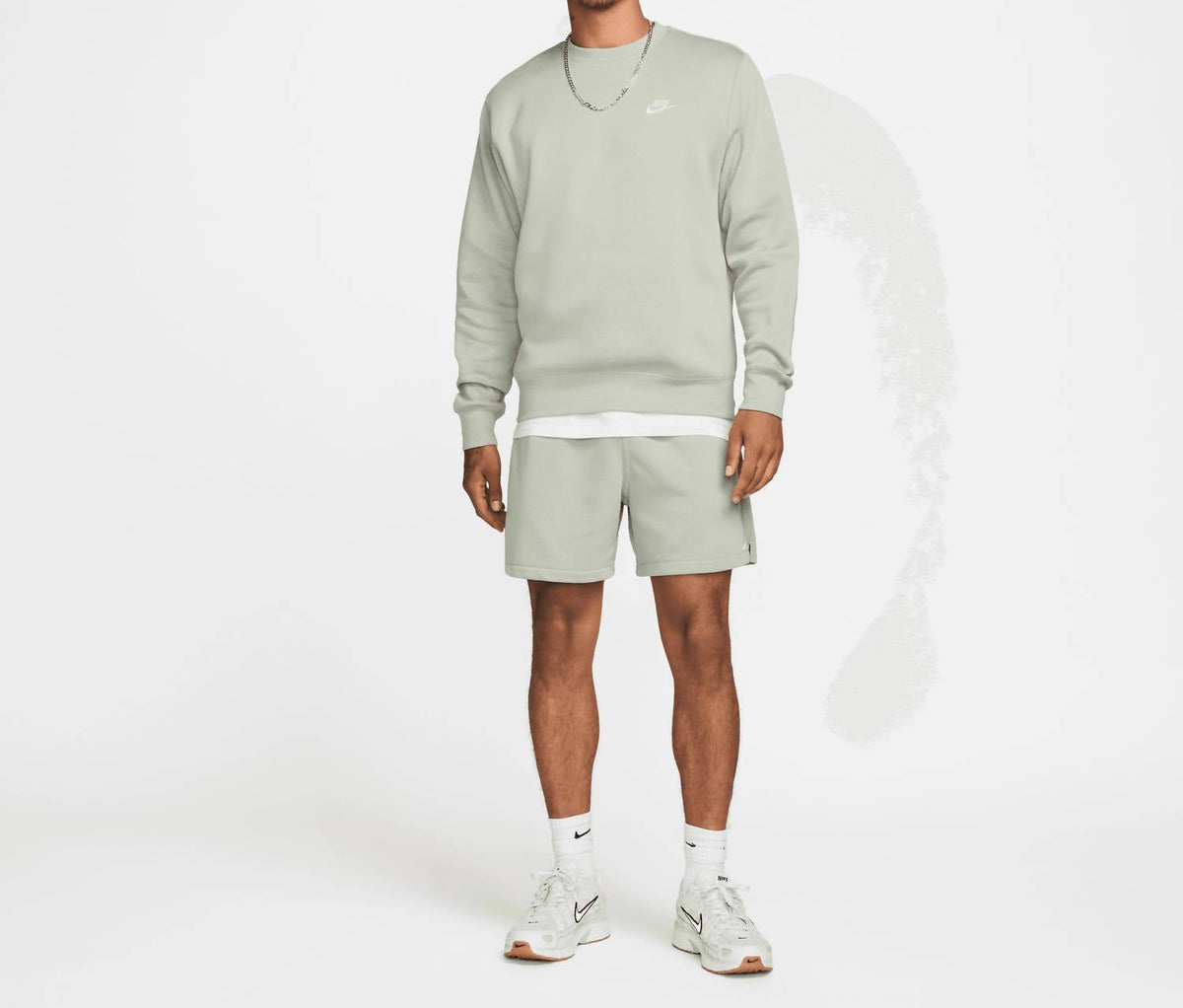 Men's Club French Terry Flow Shorts In Jade Horizon/white