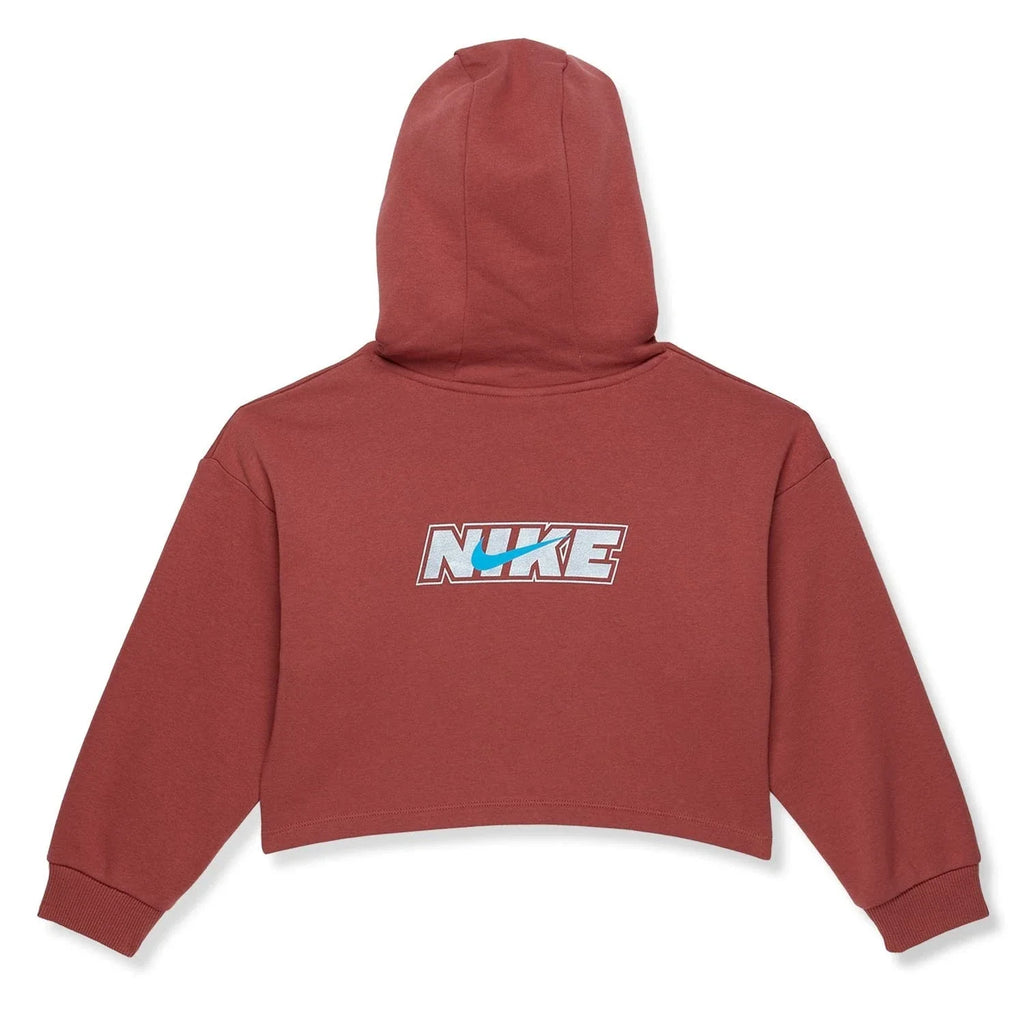 Nike NSW Icon Novelty Hoodie Kids  Canyon Rust Fleece Long Sleeve RED431