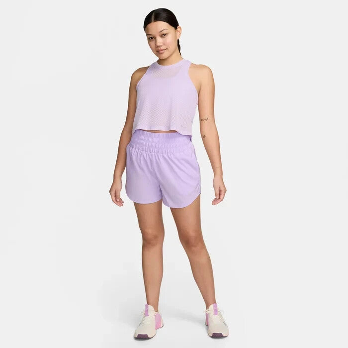 Women's Nike One Shorts Lilac Bloom Dri-FIT Brief-Lined Ultra High-Waist SRT69
