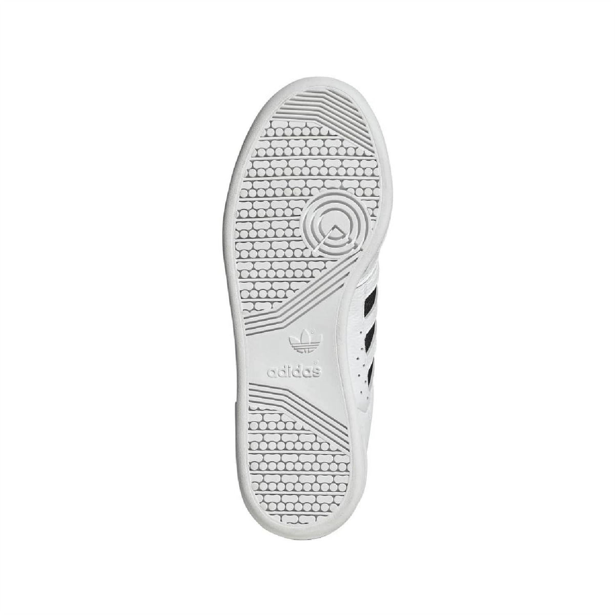 adidas Originals Continental 80 Stripes trainers showing classic white footwear with retro striped design and lace-up closure.
