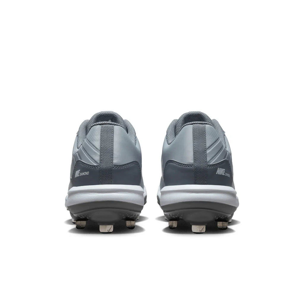 Men's Nike Alpha Huarache Varsity Low Gray Metal Baseball Cleats HAWK2586