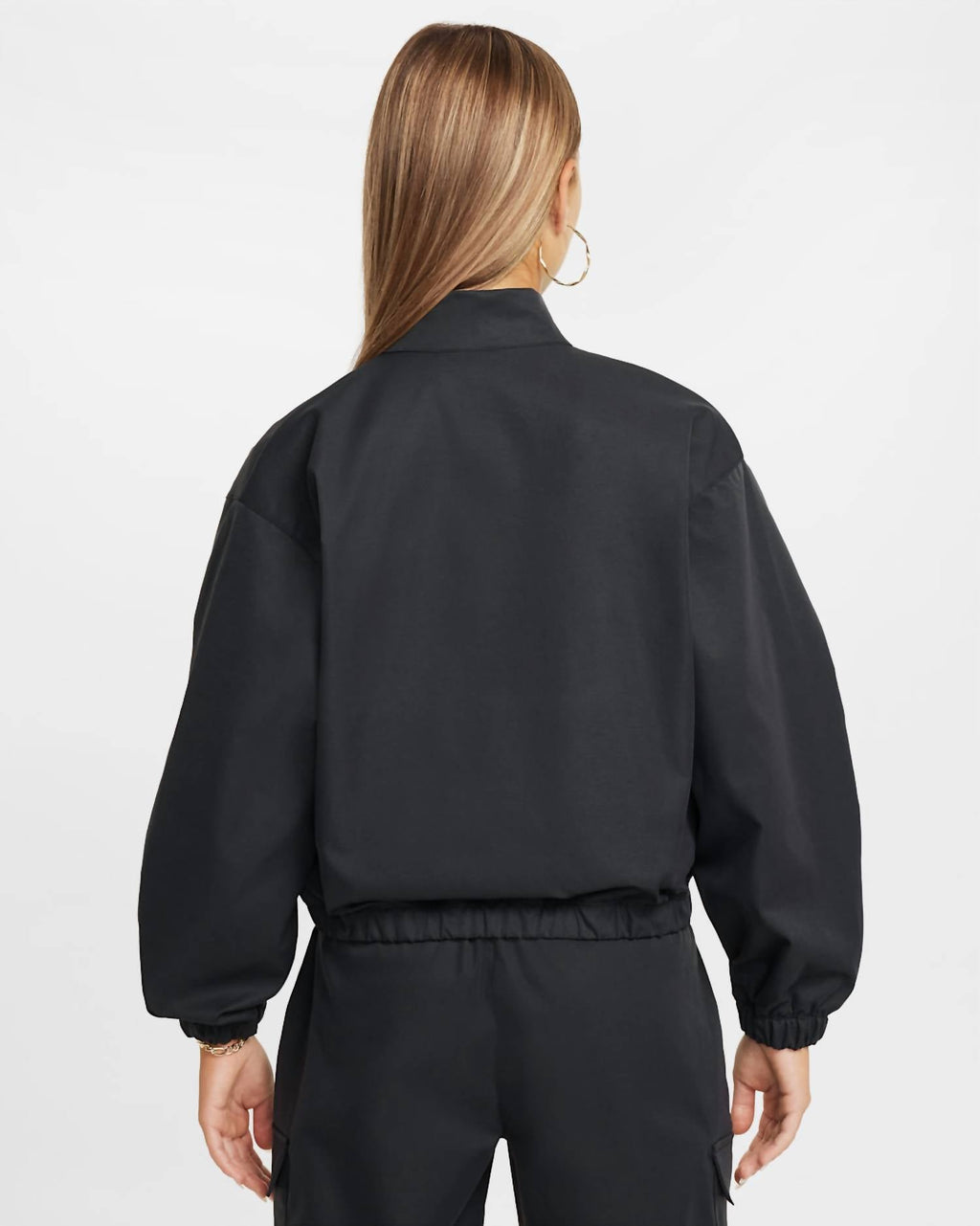 Girls' Sportswear Oversized Lightweight Jacket In Black/white