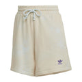 Cream adidas Originals sweat shorts with elastic waist and drawstring, side pockets
