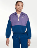Boys Nike Outdoor Play Hoodie Purple Fleece 1/2 Zip Long Sleeve Pullover GBO44