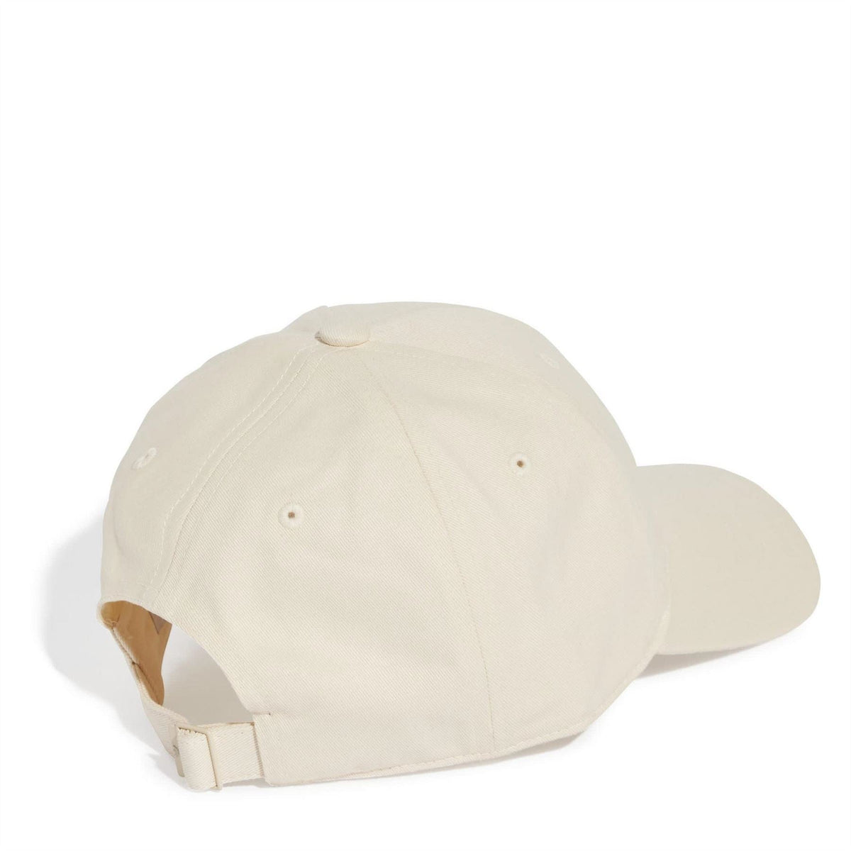 Light beige dad cap with curved brim and adjustable back strap