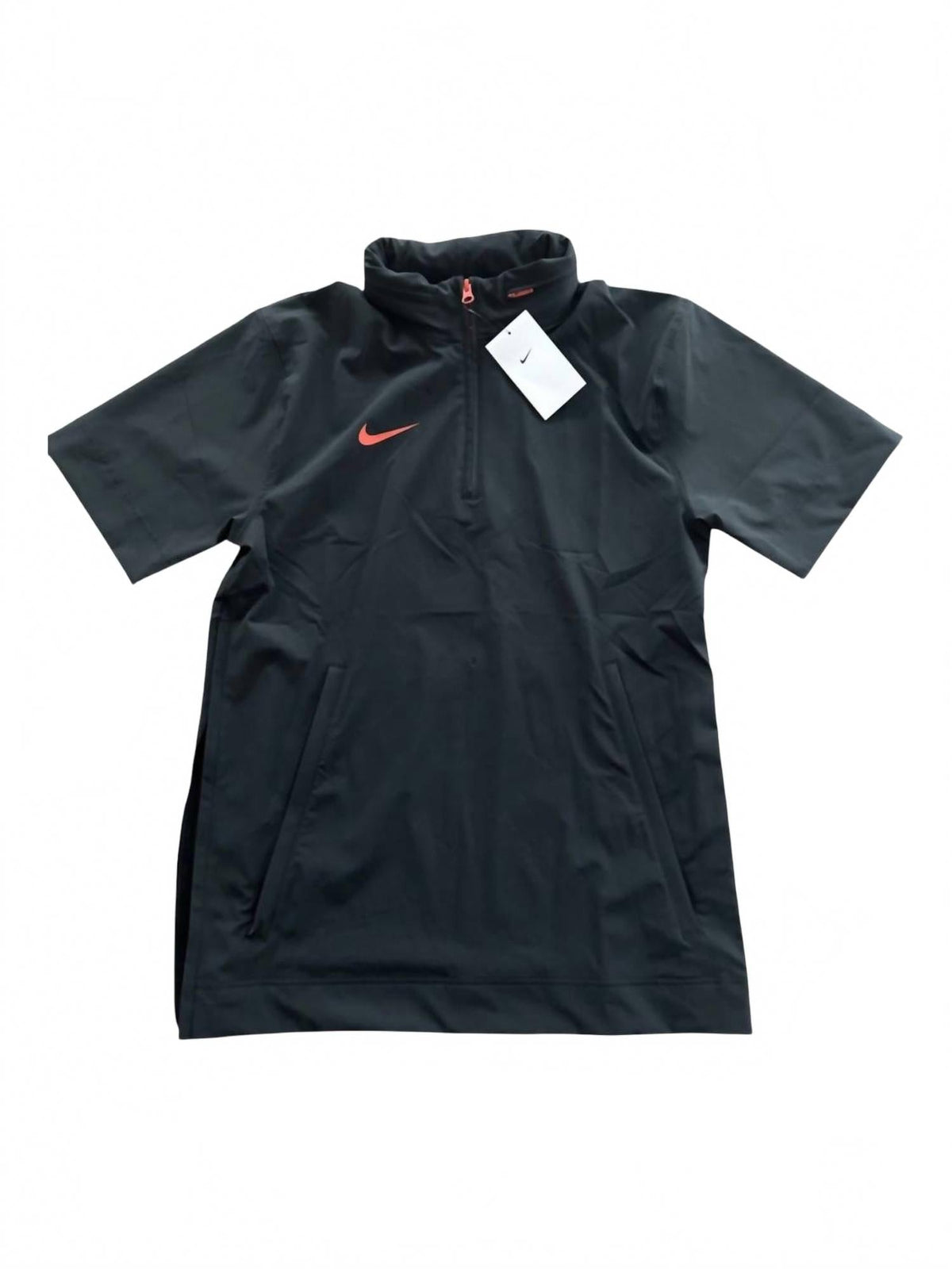 Men's Short-Sleeve Lightweight Coaches Jacket In Black/team Orange