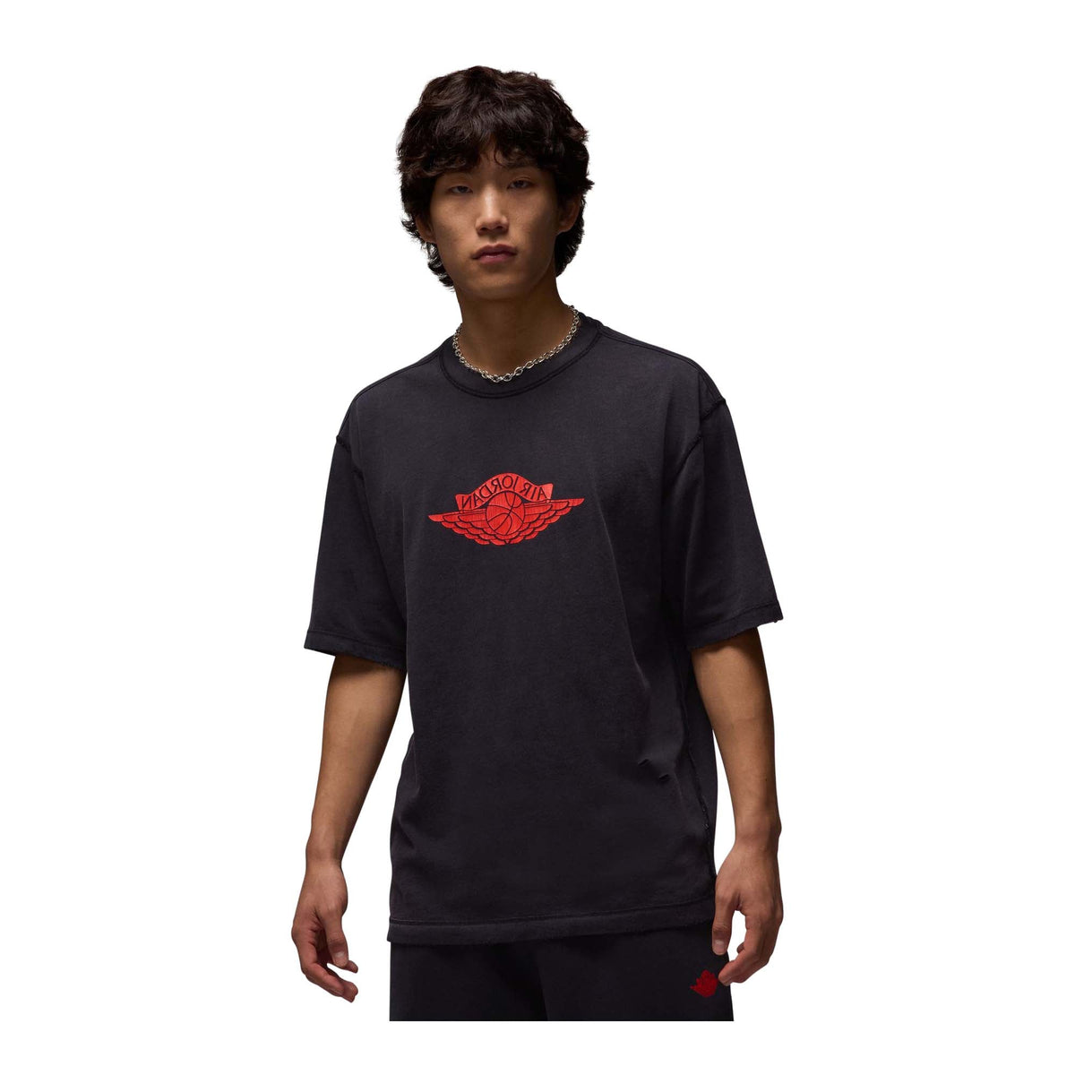 MENS JORDAN RARE AIR T SHIRT_BLACK/CHILE RED