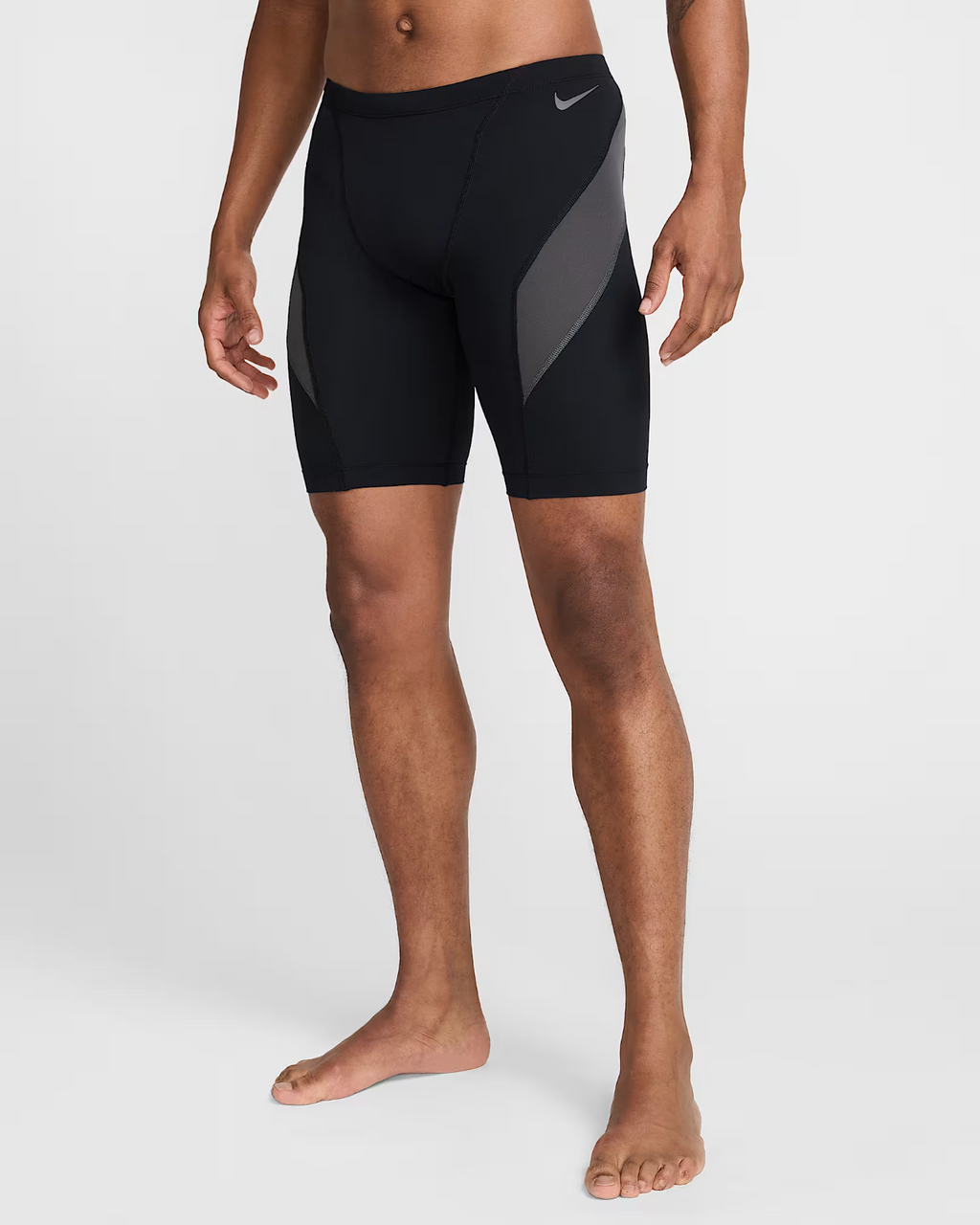 Men's Nike HydraStrong Jammer SwimSuit Black Gray Colorblock Pull-On SRT512