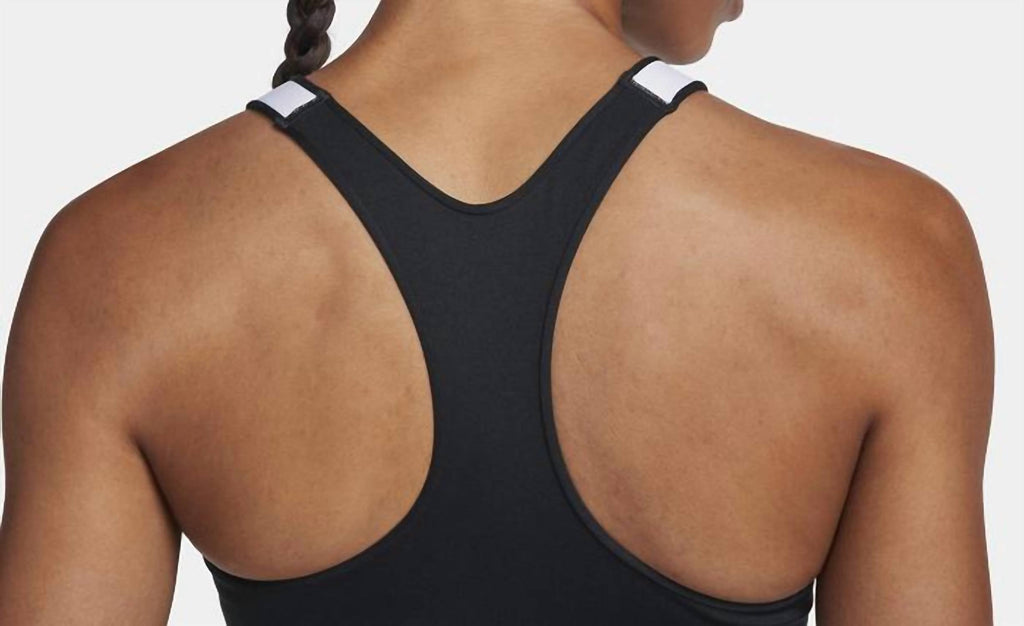 Women's High Neck Medium Support Sports Bra In Black/white