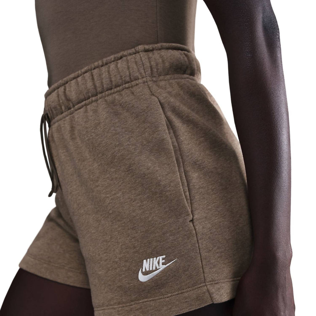 Women's Sportswear Club Fleece Mid-Rise Shorts In Mink Brown/heather/white