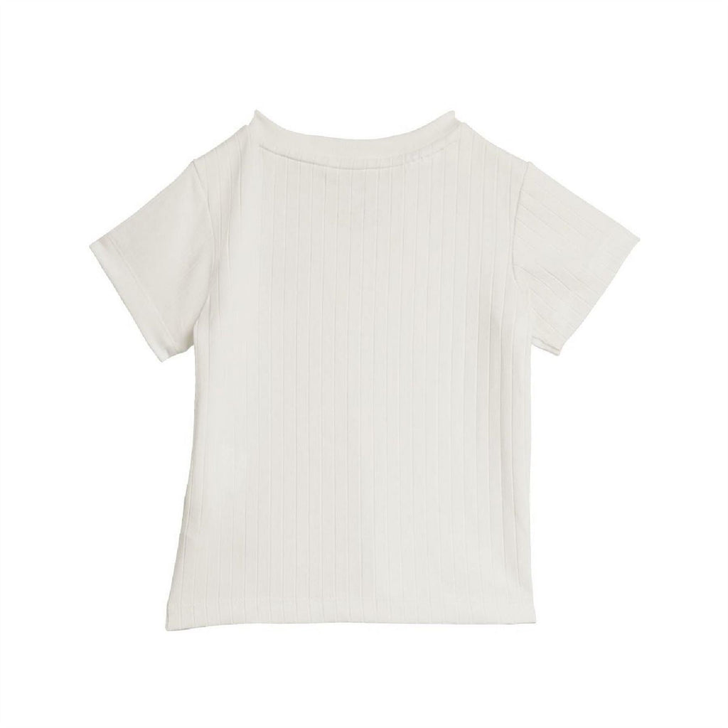 Infants' white ribbed T-shirt with adidas logo
