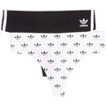 adidas Originals hipster underwear (2-pack): black solid and white with green trefoil print