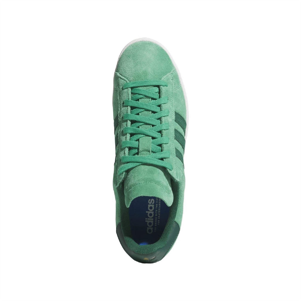 Green adidas Originals low-top trainer with lace-up front and suede textured upper