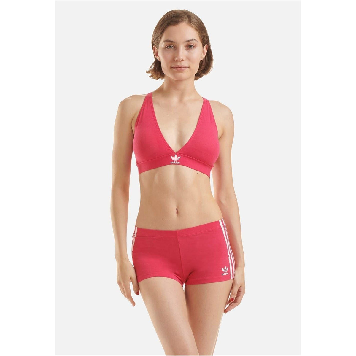adidas Originals Comfort Flex cotton triangle bra, soft white tops with adjustable straps and seamless design.