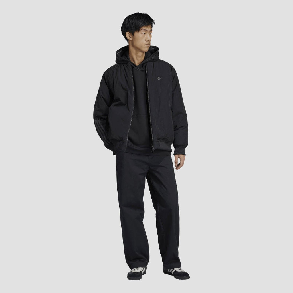 Black adidas Originals hoodie with drawstring hood and matching pants