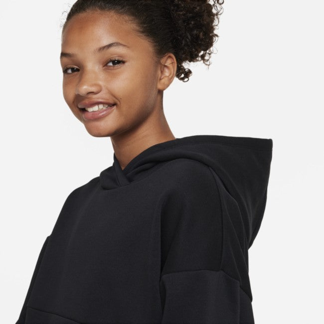 Nike Sportswear Icon Clash Hoodie Girls Black Fleece Long Sleeve Pullover GBO211