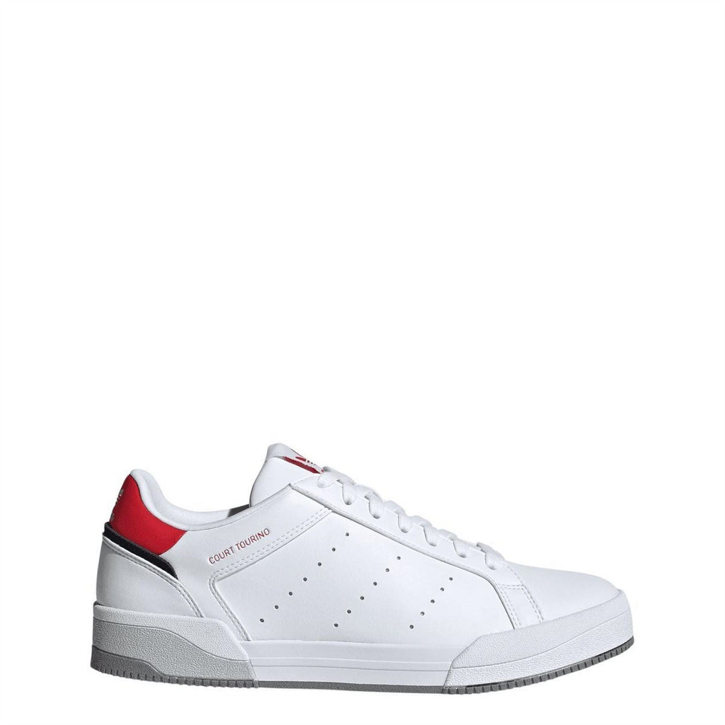 adidas Originals Tourino Trainers in black and white, showcasing casual athletic footwear with lace-up design and stylish branding