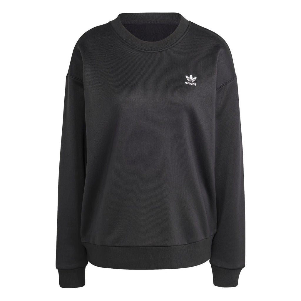 adidas Originals Trefoil loose crew sweatshirt, black with small chest trefoil logo