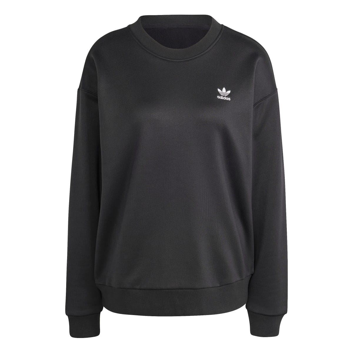 adidas Originals Trefoil loose crew sweatshirt, black with small chest trefoil logo