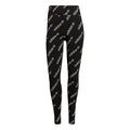 Black adidas logo leggings with all-over repeat print