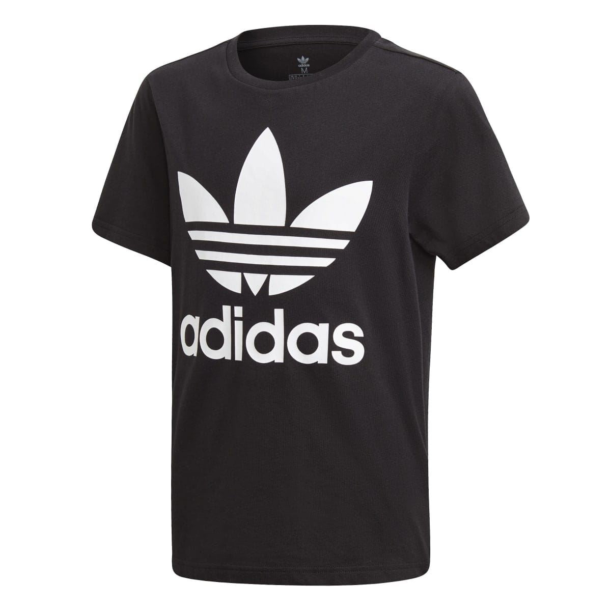 Kids black crew-neck T-shirt, plain back with no visible graphic