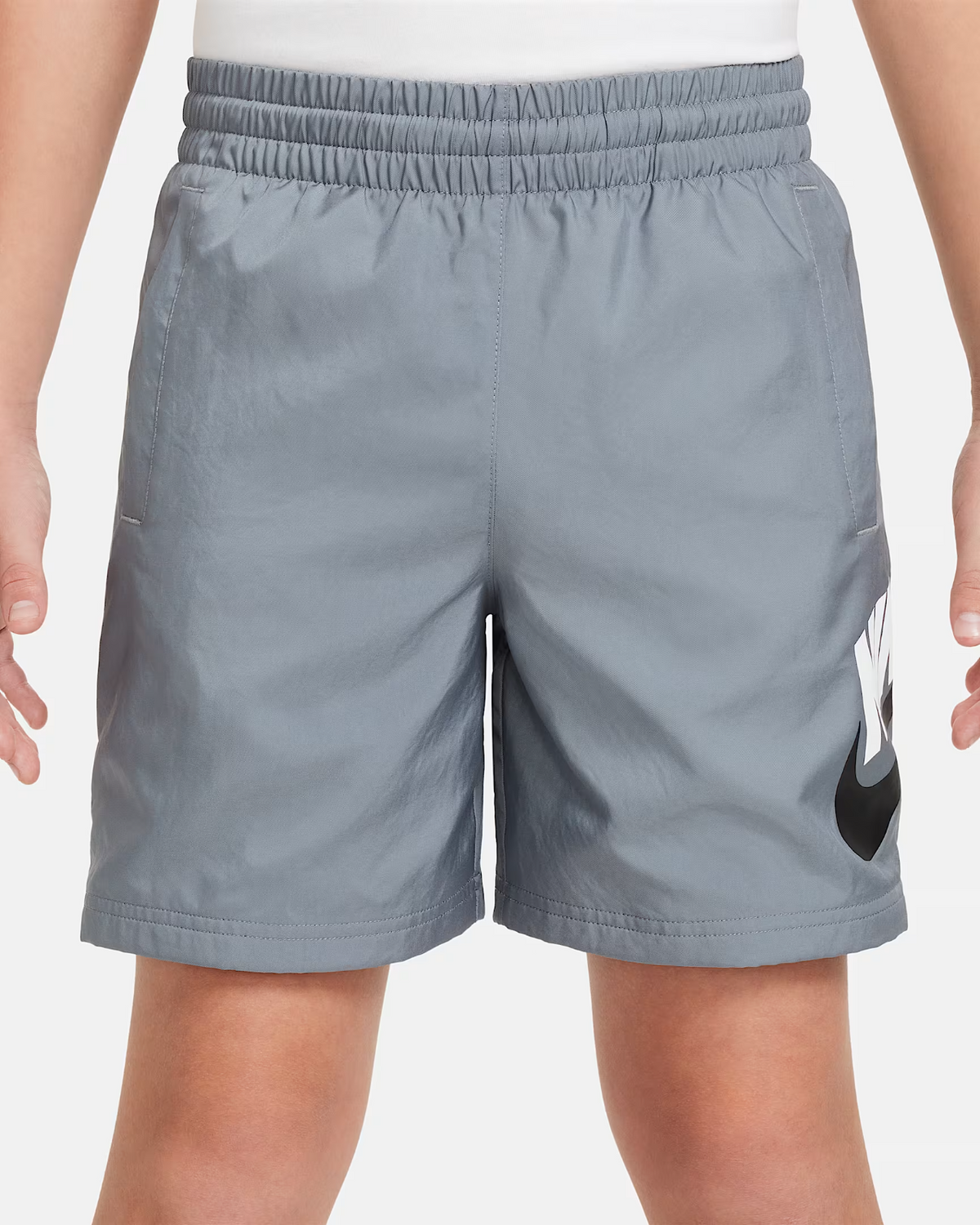 Kids Nike Sportswear Shorts Smoke Gray Woven Drawstring Waist Active NWO190
