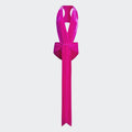 Pink one-piece swimsuit with plunging V-neck and long front tie detail
