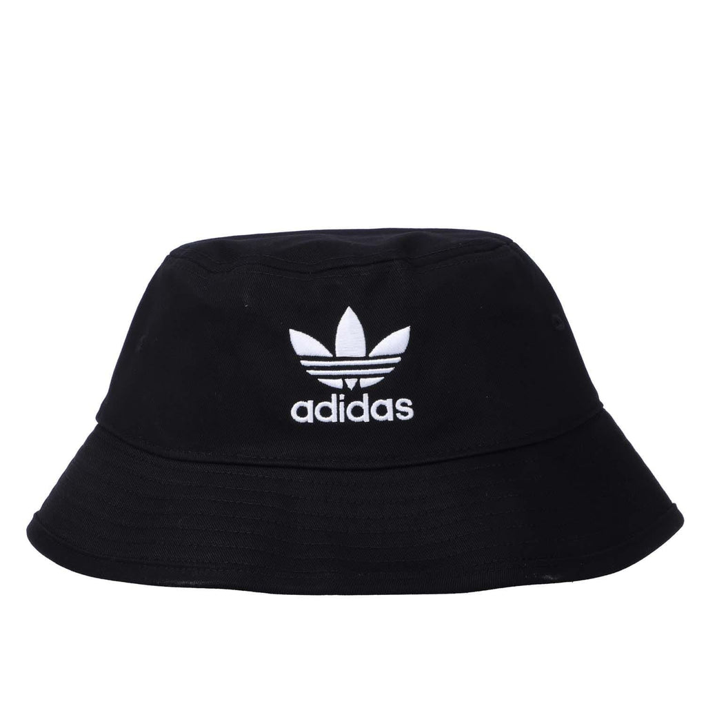 Black bucket hat with adidas Trefoil logo