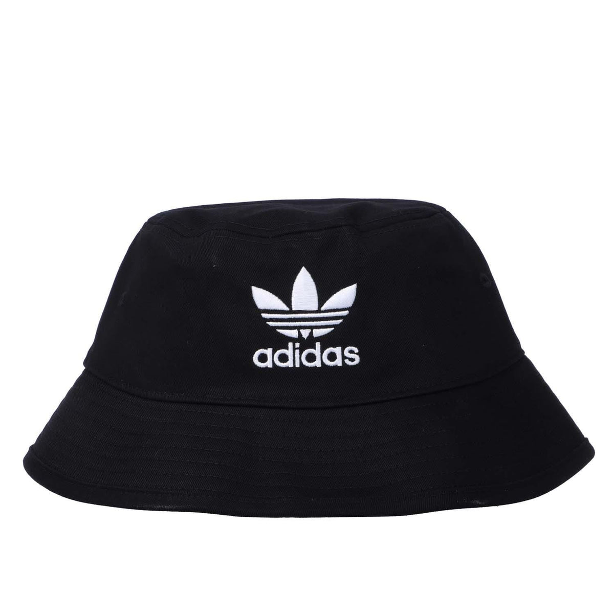 Black bucket hat with adidas Trefoil logo